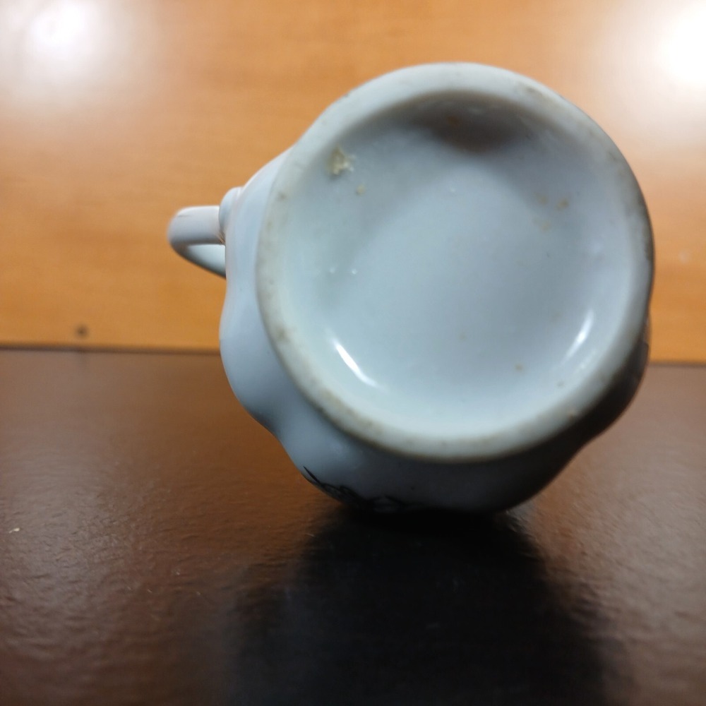 Vintage 25th Anniversary Creamer Pitcher Porcelain Silver White Floral Vine - Picture 6 of 8